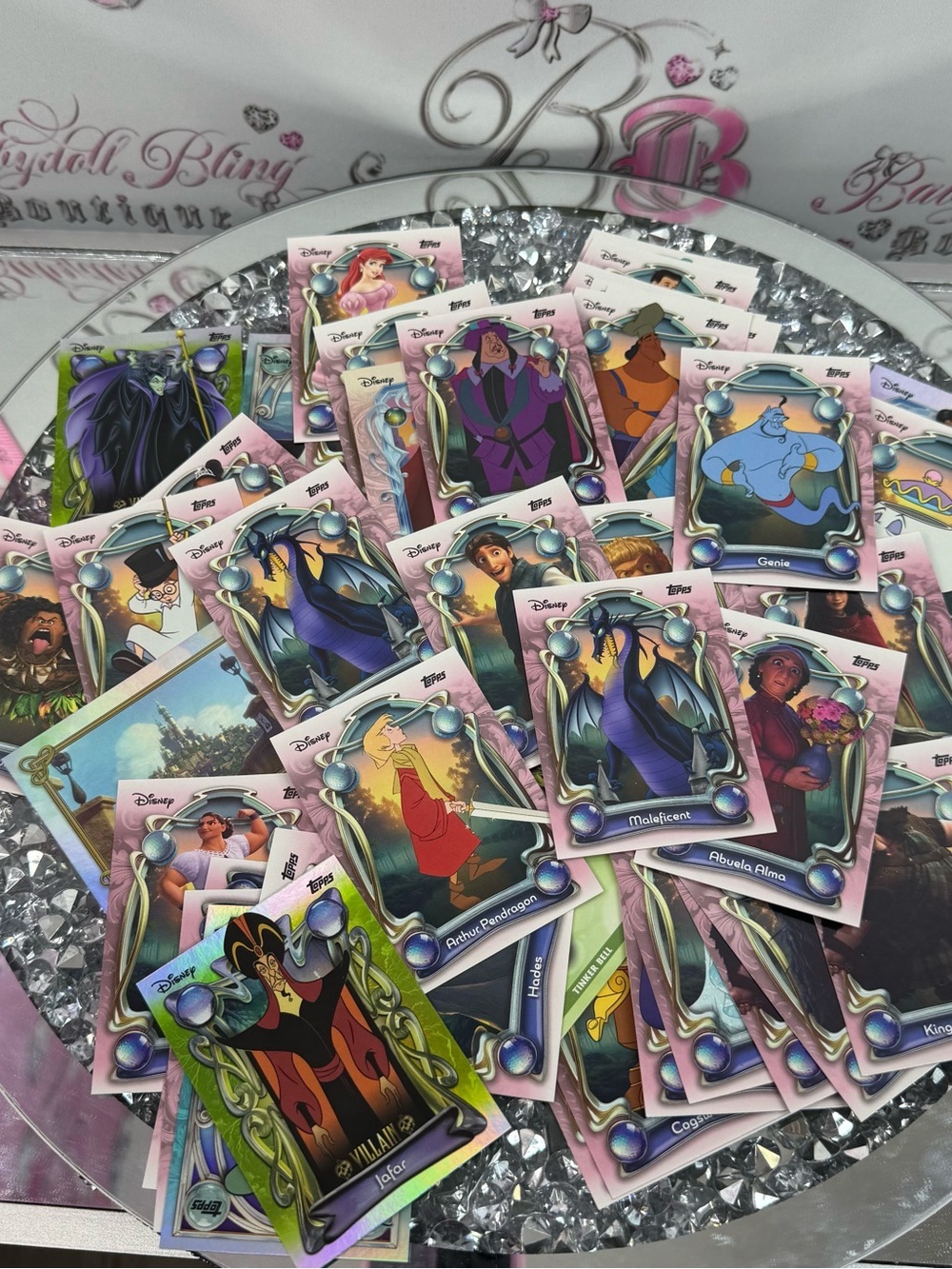Disney lorcana Villain & Character Trading Cards - Assorted Pink-Trimmed Design